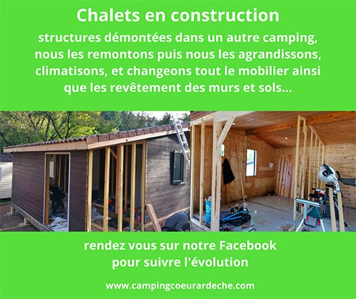 Photo du Chalet en construction du camping au coeur de l'Ardèche
