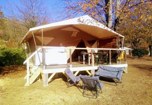 Photo des petits lodges du camping au coeur de l'Ardèche