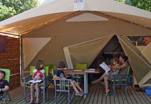 Photo des petits lodges du camping au coeur de l'Ardèche